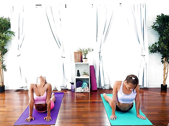 Crazy lesbian yoga with Gia Derza and Scarlit Scandal