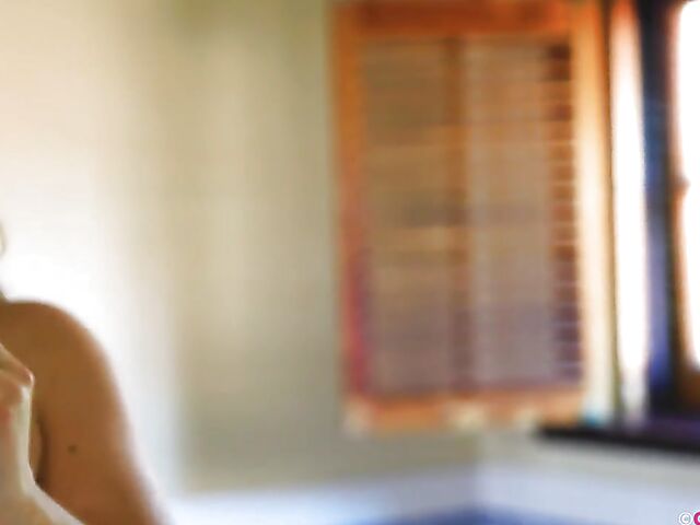 Bathroom dildo session with Hairy brunette Juno