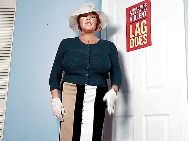 Annabelle Rogers - Huge tits mom JOI session with her dildo on Sunday