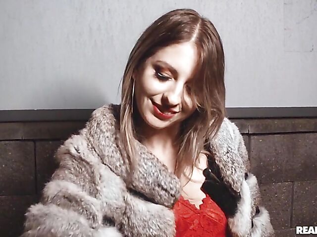 Fur coat blowjob on the way home and hot sex in bed with Rebecca Volpetti