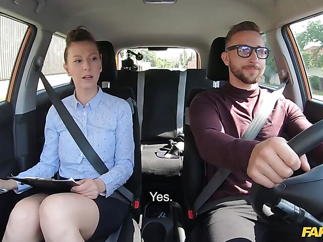 Road test and car fuck with hot instructor Emylia Argan