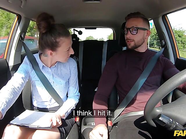 Road test and car fuck with hot instructor Emylia Argan