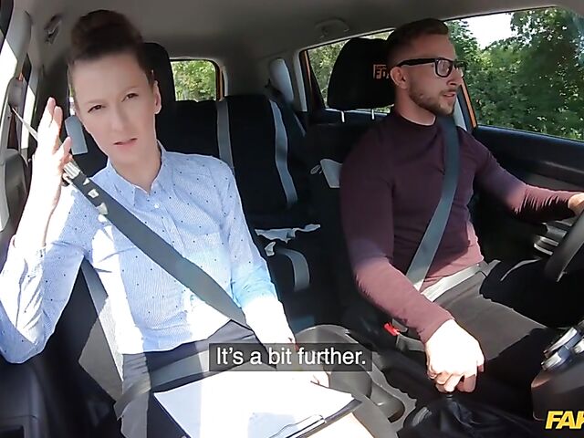 Road test and car fuck with hot instructor Emylia Argan