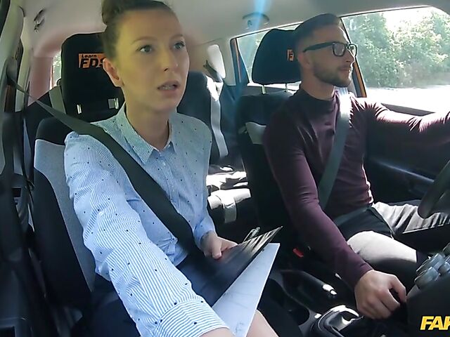 Road test and car fuck with hot instructor Emylia Argan
