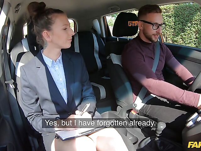 Road test and car fuck with hot instructor Emylia Argan