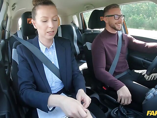 Road test and car fuck with hot instructor Emylia Argan