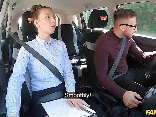 Road test and car fuck with hot instructor Emylia Argan