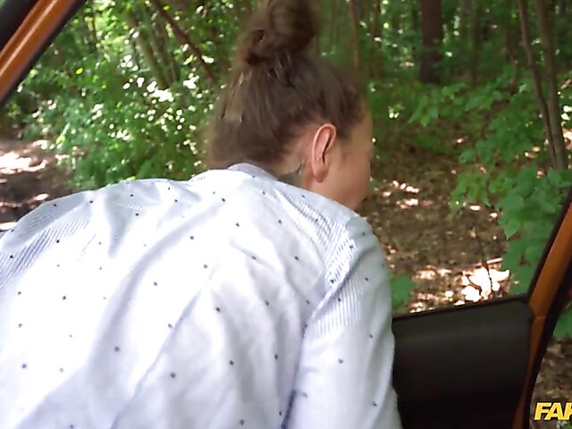 Road test and car fuck with hot instructor Emylia Argan