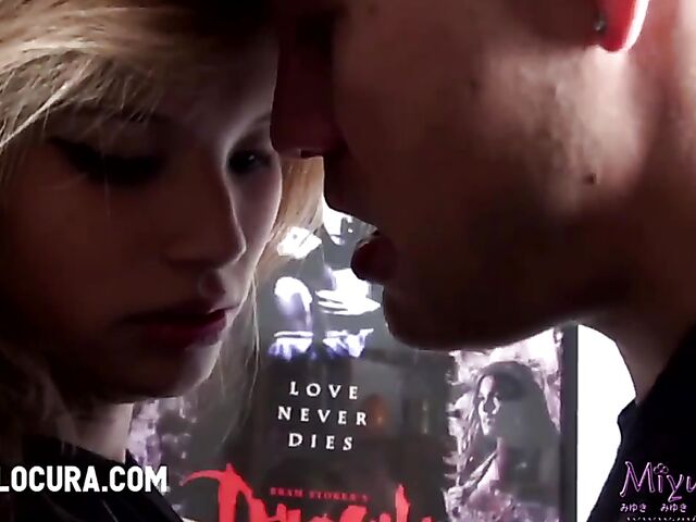 Asian girl white guy fuck video with Miyuki Son