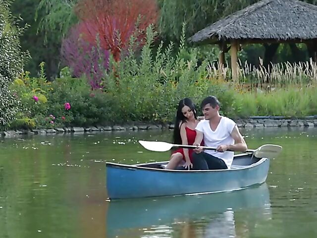 Perfect lesbian threesome by the lake with Sasha Rose, Kinuski and Shalina Devine