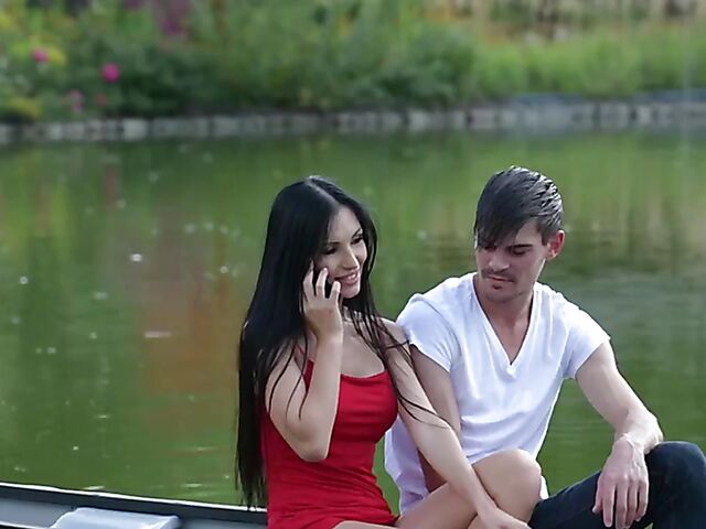 Perfect lesbian threesome by the lake with Sasha Rose, Kinuski and Shalina Devine