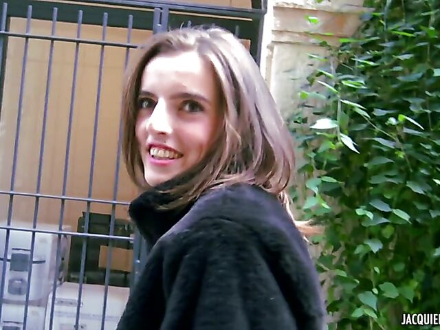 Skinny small tits French slut Alba fucking in boots