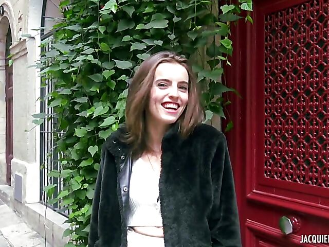 Skinny small tits French slut Alba fucking in boots