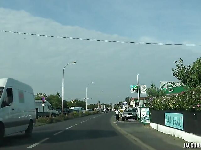 Slim French brunette in boots Analeya gets picked up and nailed in Perigueux