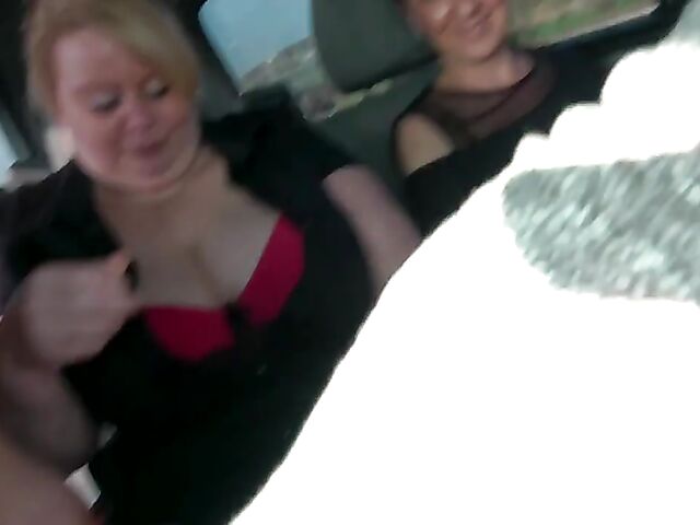 Mature and young boy group fuck in a van