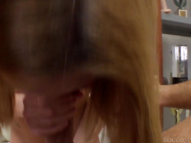 Hungarian teen Anna sucks Rocco POV