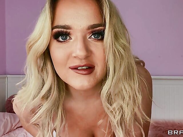 Excellent big boobs dildo show in Lana Wolf's bed