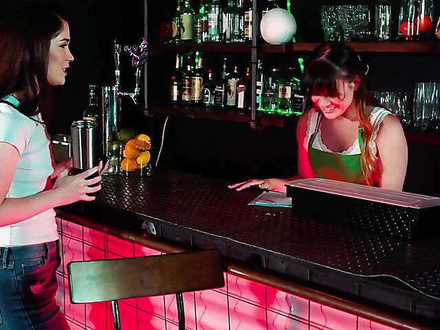 Lesbian bar girls Alison Rey and Evelyn Claire