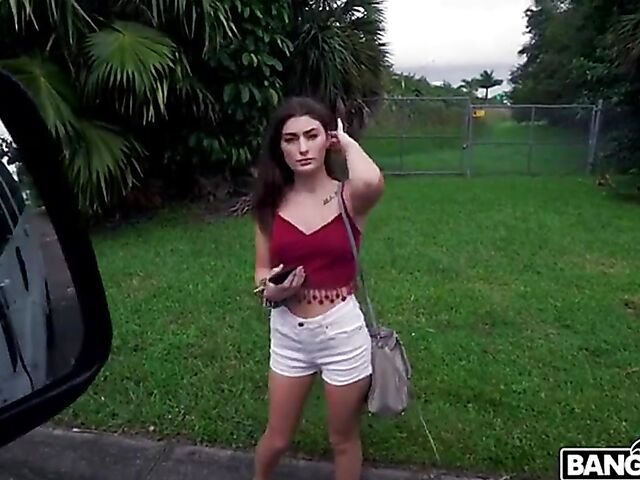 Pick up fuck in a van for cash with Mae Milano