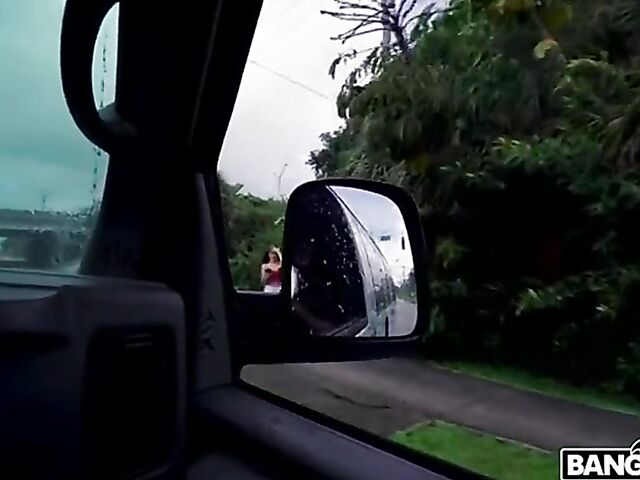 Pick up fuck in a van for cash with Mae Milano