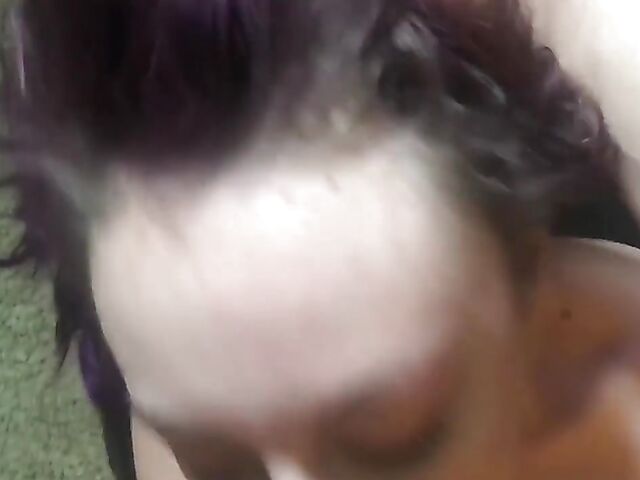 Extreme deepthroat with purple-haired Tyler