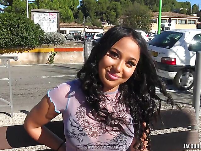 Exotic looking French brunette from Montpellier Zarah gets screwed