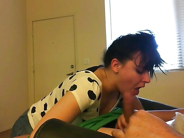 Extreme facefuck with a brunette whore