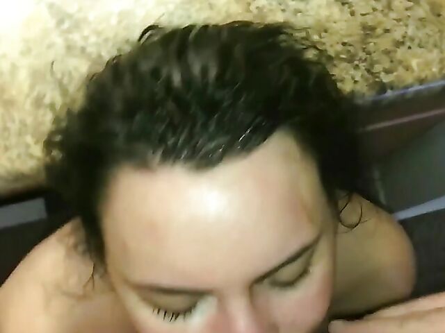 Extreme facefuck with a brunette whore