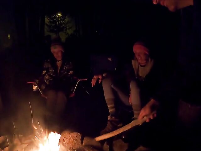 POV outdoor threesome in Alaska mountains with AKGingersnaps and Lana Mars