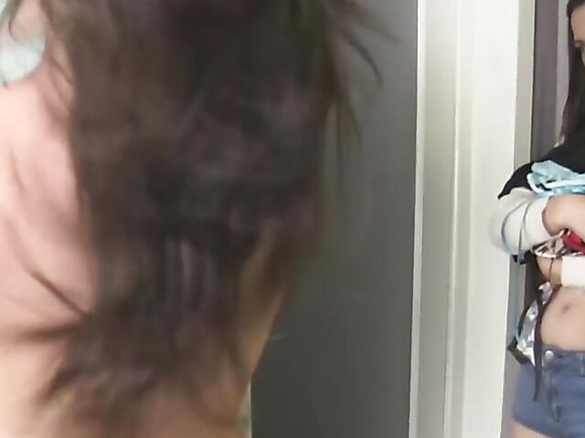 MILF customer Sinn Sage lesbian fun with cute Georgia Jones