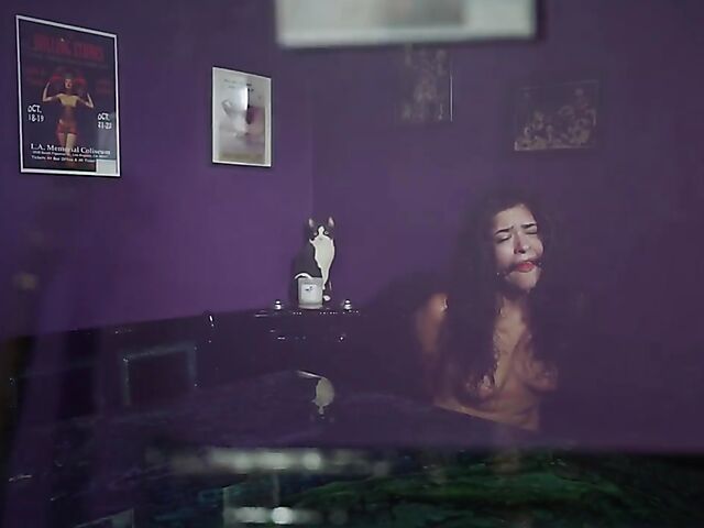 Naked and helpless BDSM slave Victoria Voxxx gets ruthlessly punished by her master