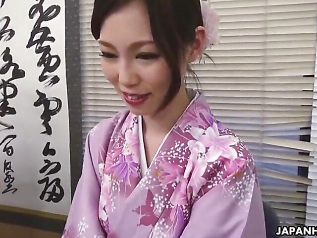 Misaki Yoshimura - Uncensored Japanese geisha gangbang in kimono