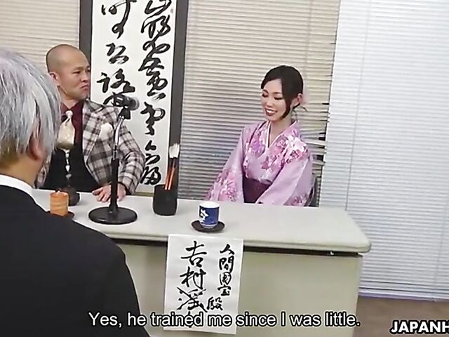 Misaki Yoshimura - Uncensored Japanese geisha gangbang in kimono