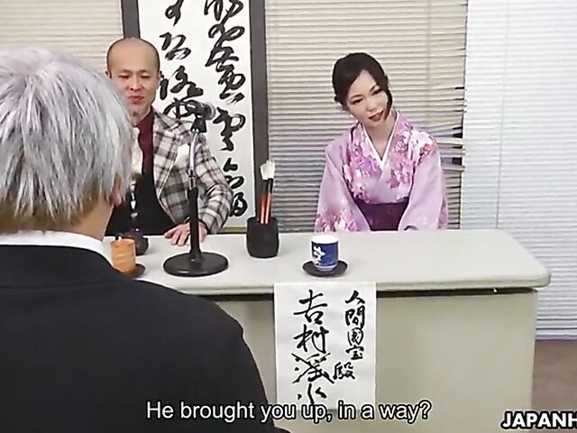Misaki Yoshimura - Uncensored Japanese geisha gangbang in kimono