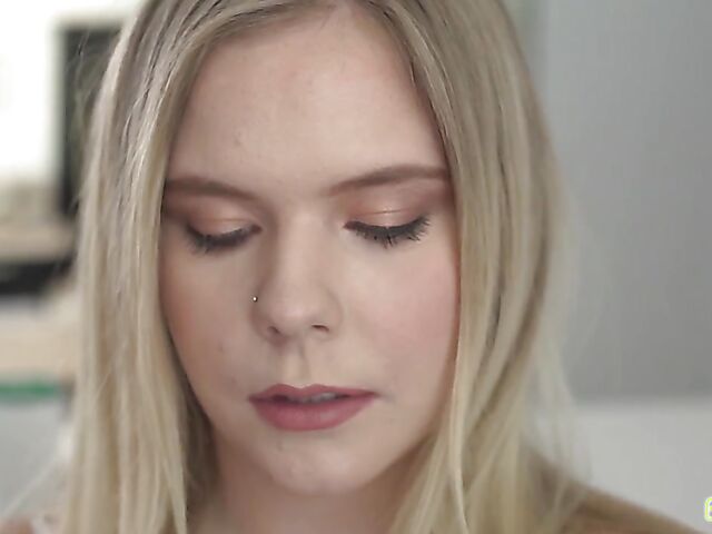 A helping hand from natural boobs blonde stepsister Percy Sires