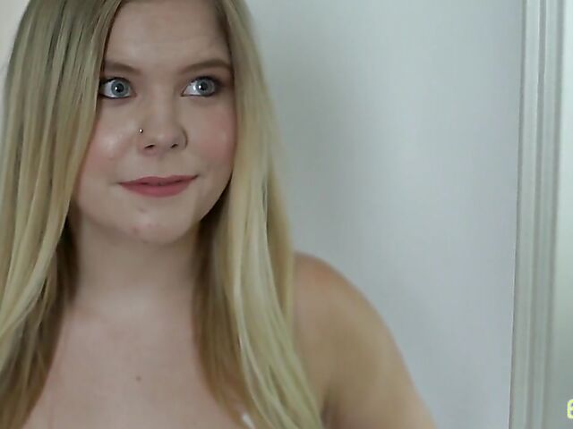 A helping hand from natural boobs blonde stepsister Percy Sires