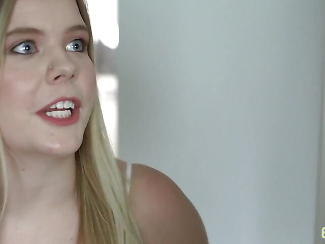 A helping hand from natural boobs blonde stepsister Percy Sires