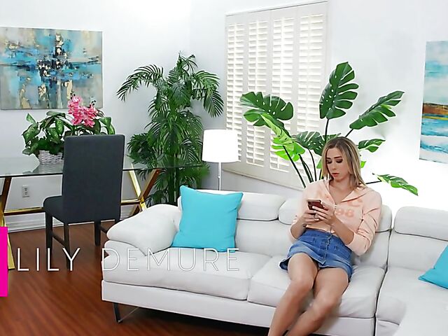 Lily Demure - Cute tranny anal with a curious guy