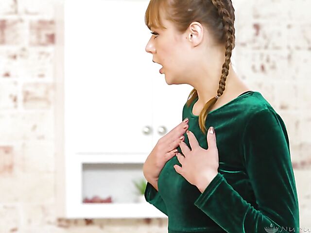 Nuru massage threesome with Aila Donovan and Rebecca Vanguard sharing an old guy