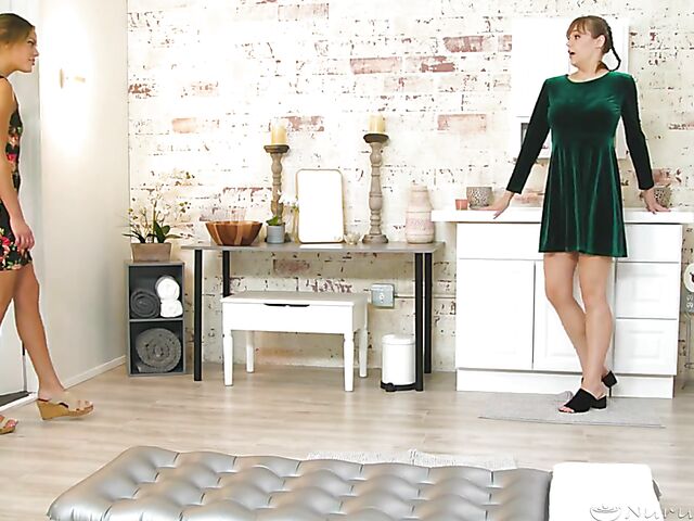 Nuru massage threesome with Aila Donovan and Rebecca Vanguard sharing an old guy