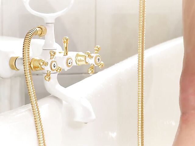 Big natural tits solo in the bathroom with Stella Cardo