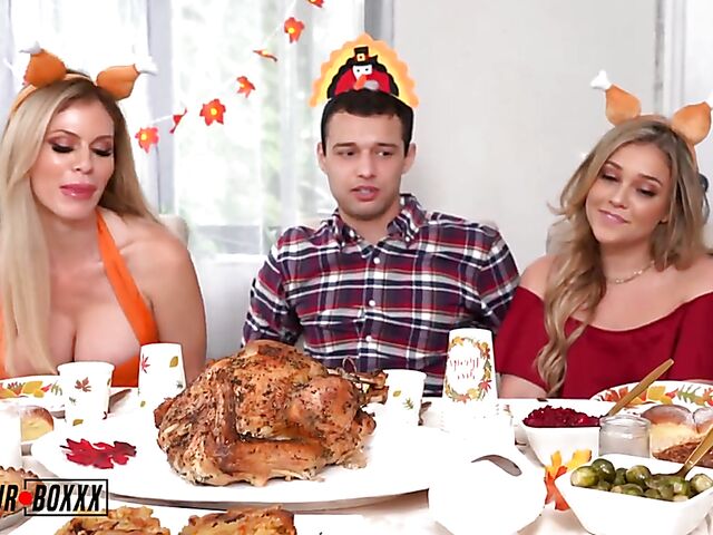 Family Thanksgiving cuckold threesome fantasy with Casca Akashova and Kali Roses