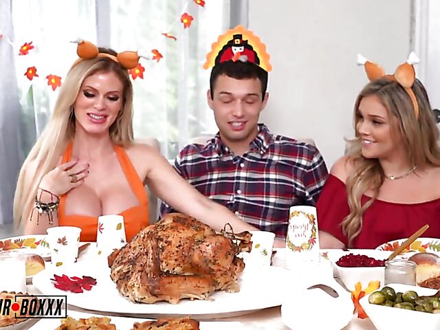 Family Thanksgiving cuckold threesome fantasy with Casca Akashova and Kali Roses