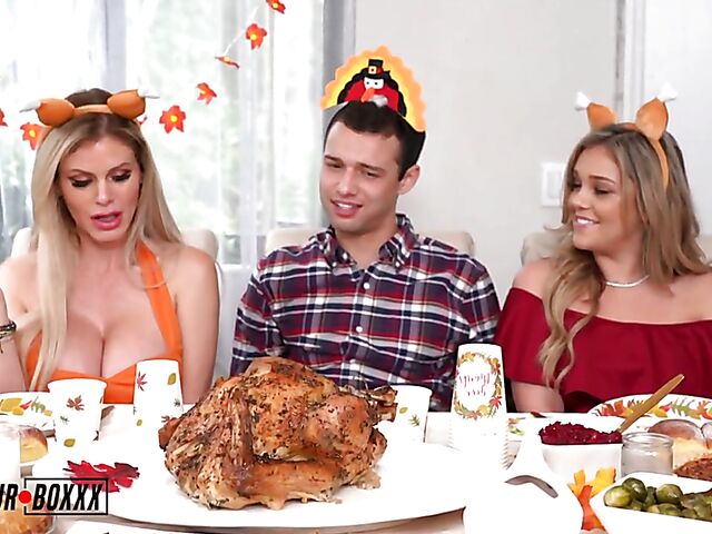 Family Thanksgiving cuckold threesome fantasy with Casca Akashova and Kali Roses