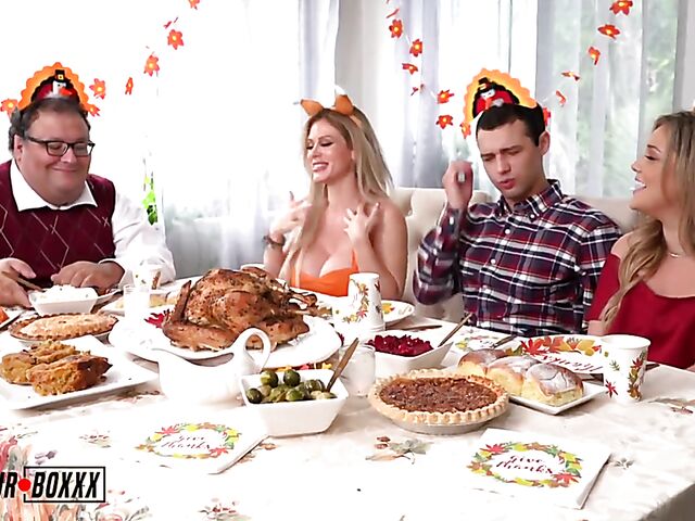 Family Thanksgiving cuckold threesome fantasy with Casca Akashova and Kali Roses
