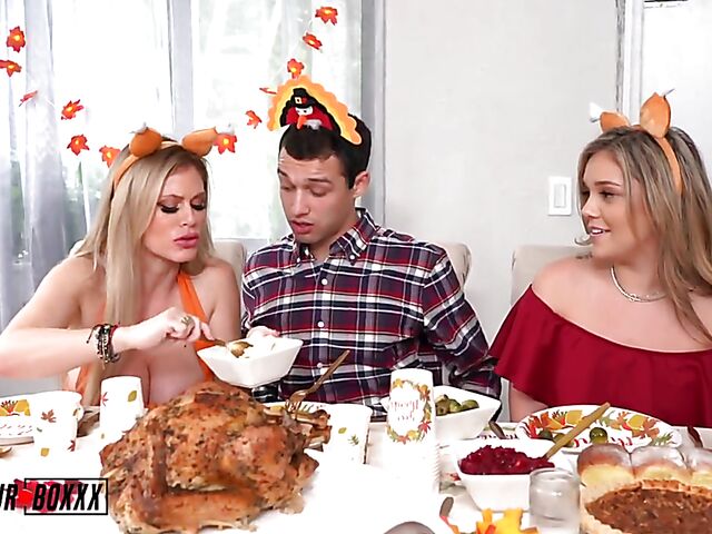 Family Thanksgiving cuckold threesome fantasy with Casca Akashova and Kali Roses