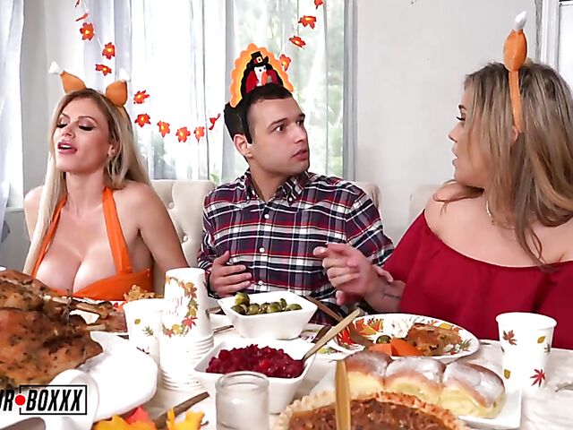 Family Thanksgiving cuckold threesome fantasy with Casca Akashova and Kali Roses