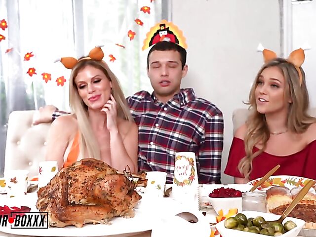 Family Thanksgiving cuckold threesome fantasy with Casca Akashova and Kali Roses