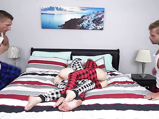 Dads fucking daughters fantasy pajama foursome with Everly Haze and Sophia Sweet