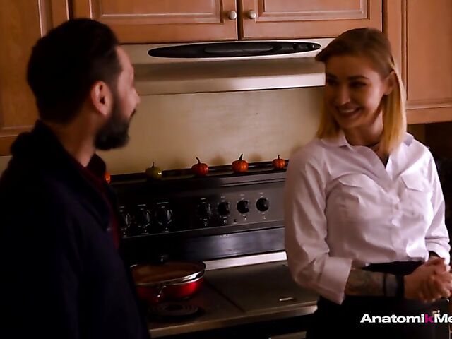 Nylon foot job from elegant real estate agent Kleio Valentien